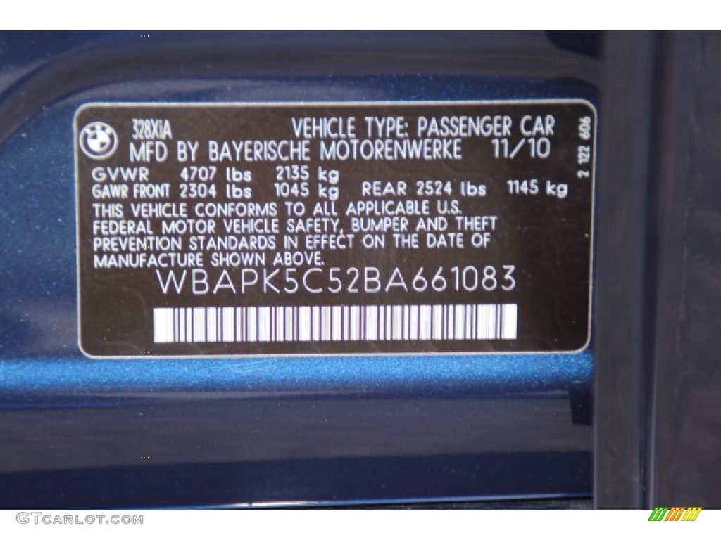 2011 3 Series 328i xDrive Sedan - Deep Sea Blue Metallic / Gray Dakota Leather photo #33