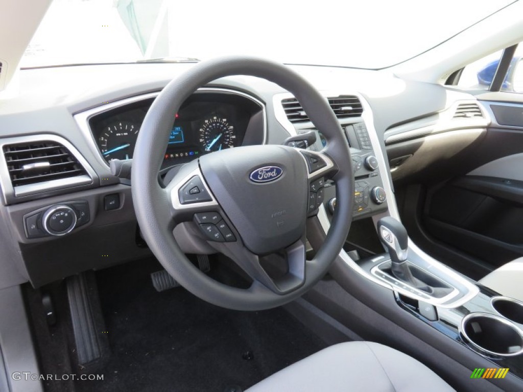 2014 Ford Fusion S Earth Gray Dashboard Photo #87609385