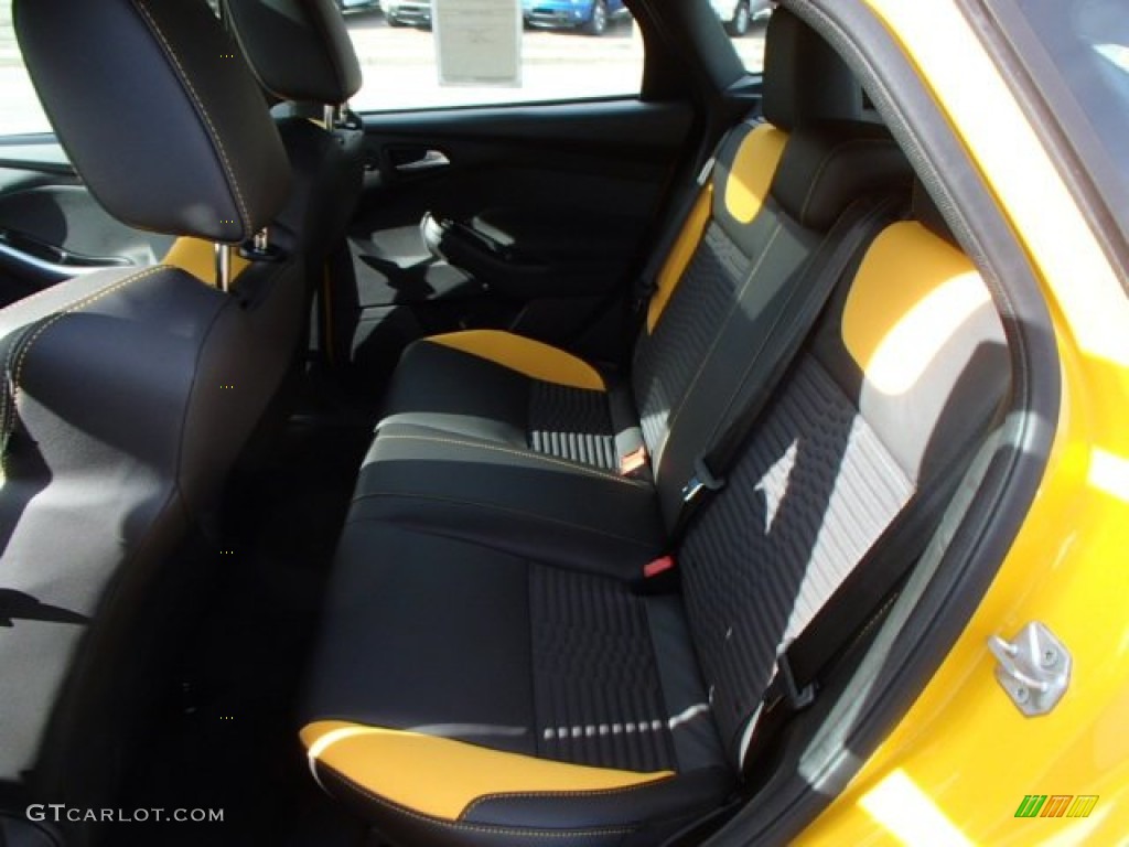 ST Tangerine Scream/Charcoal Black Recaro Sport Seats Interior 2014 Ford Focus ST Hatchback Photo #87609484