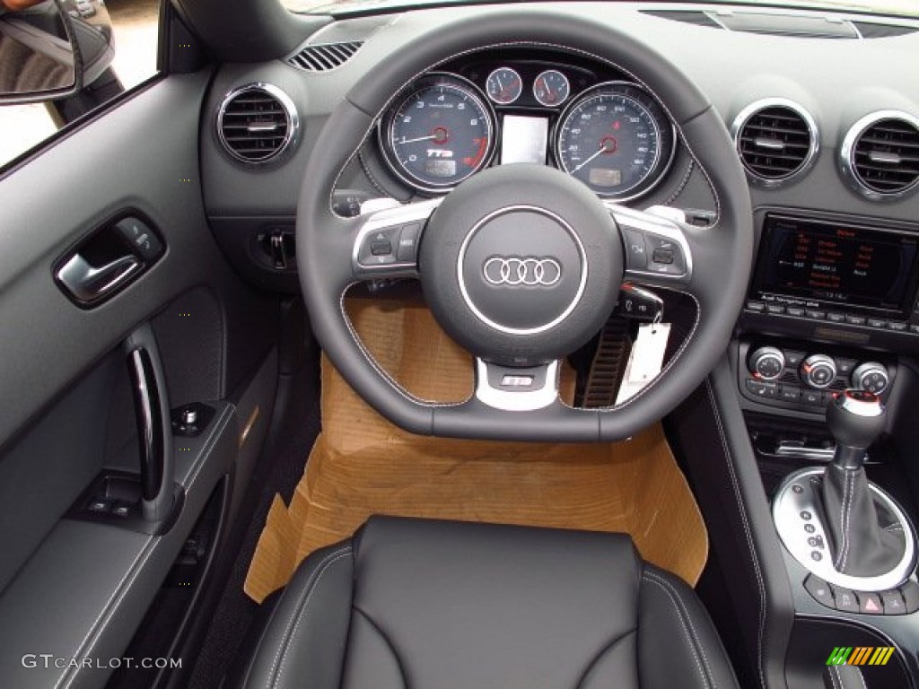 2014 Audi TT S 2.0T quattro Roadster Black Steering Wheel Photo #87611413