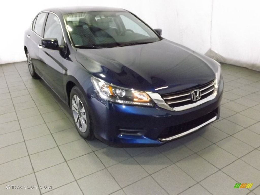 2014 Accord LX Sedan - Obsidian Blue Pearl / Gray photo #1