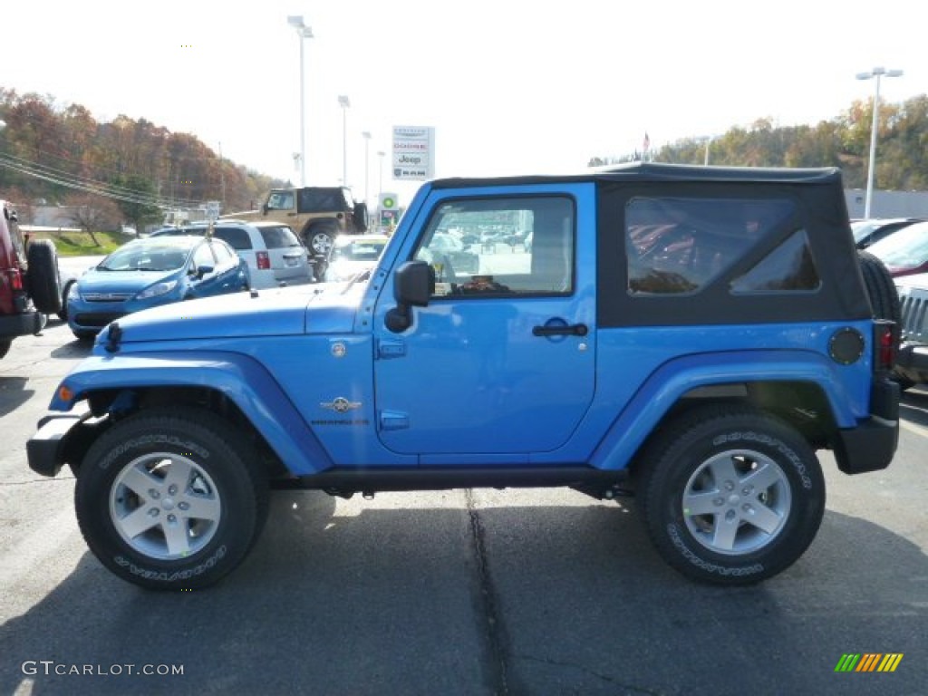 2014 Wrangler Freedom Edition 4x4 - Hydro Blue Pearl Coat / Black photo #2