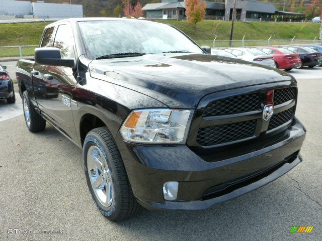 2014 1500 Express Quad Cab 4x4 - Black / Black/Diesel Gray photo #9