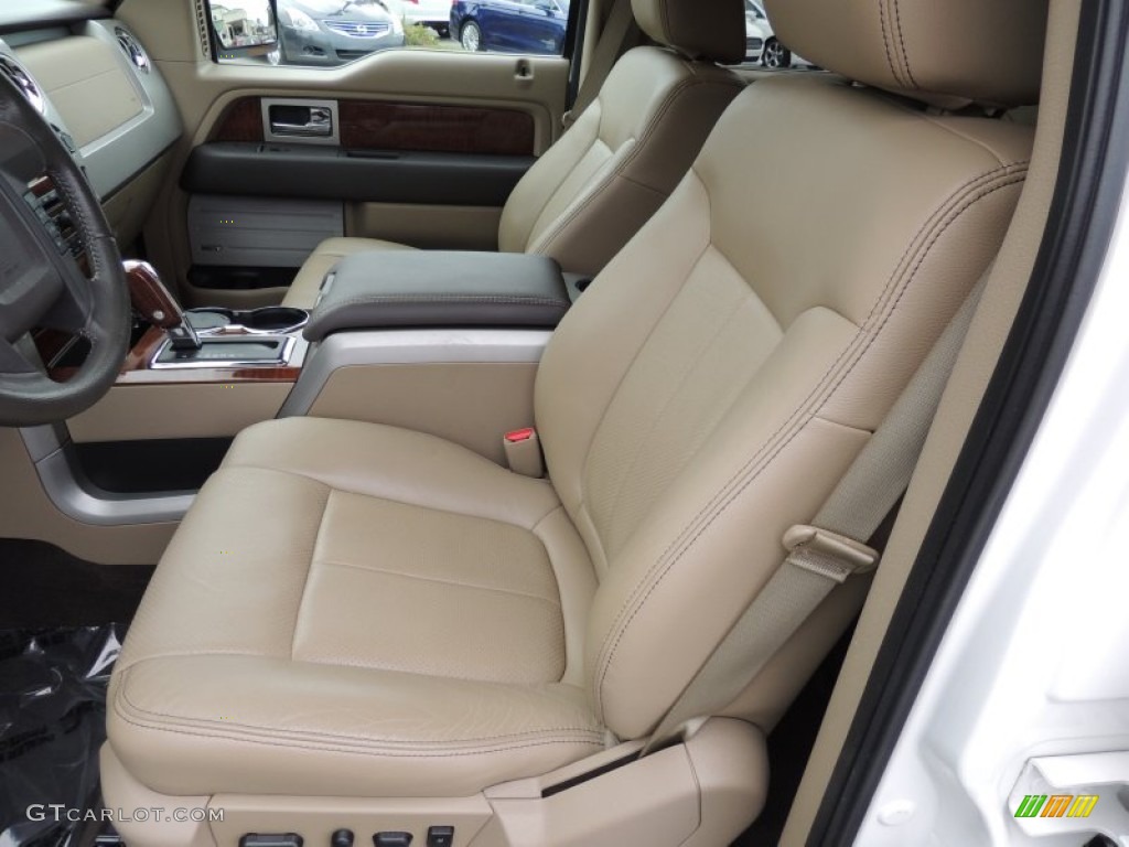 2010 F150 Lariat SuperCrew - White Platinum Metallic Tri Coat / Tan photo #6