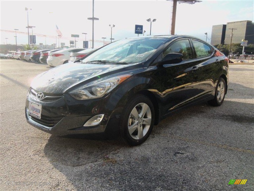 2013 Elantra GLS - Black / Beige photo #1