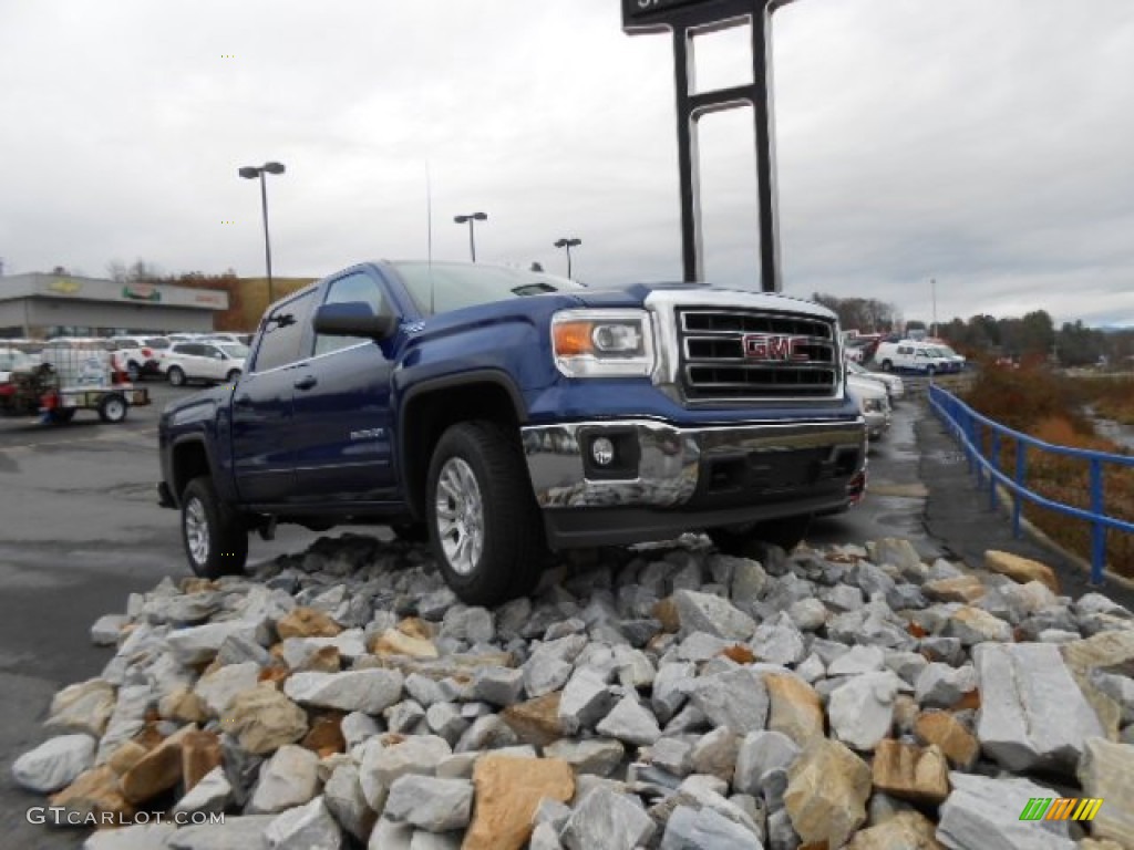 2014 Sierra 1500 SLE Crew Cab 4x4 - Cobalt Blue Metallic / Jet Black photo #1