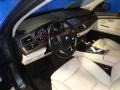 2011 BMW 5 Series Ivory White/Black Interior Prime Interior Photo
