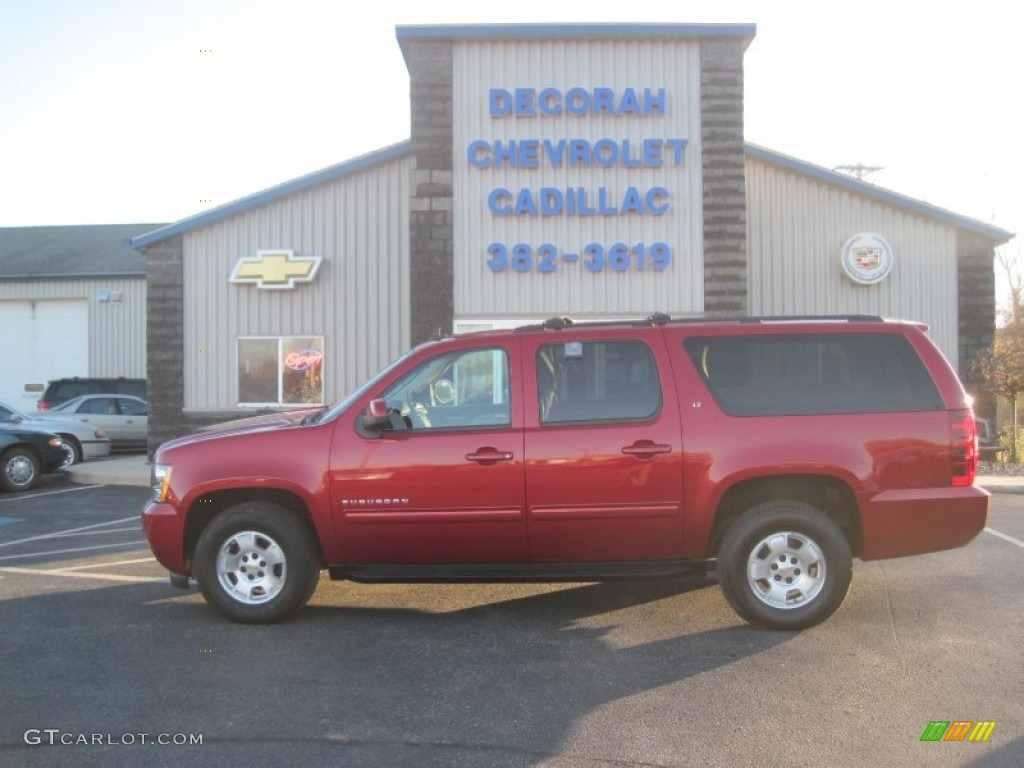 2013 Suburban LT 4x4 - Crystal Red Tintcoat / Light Cashmere/Dark Cashmere photo #1