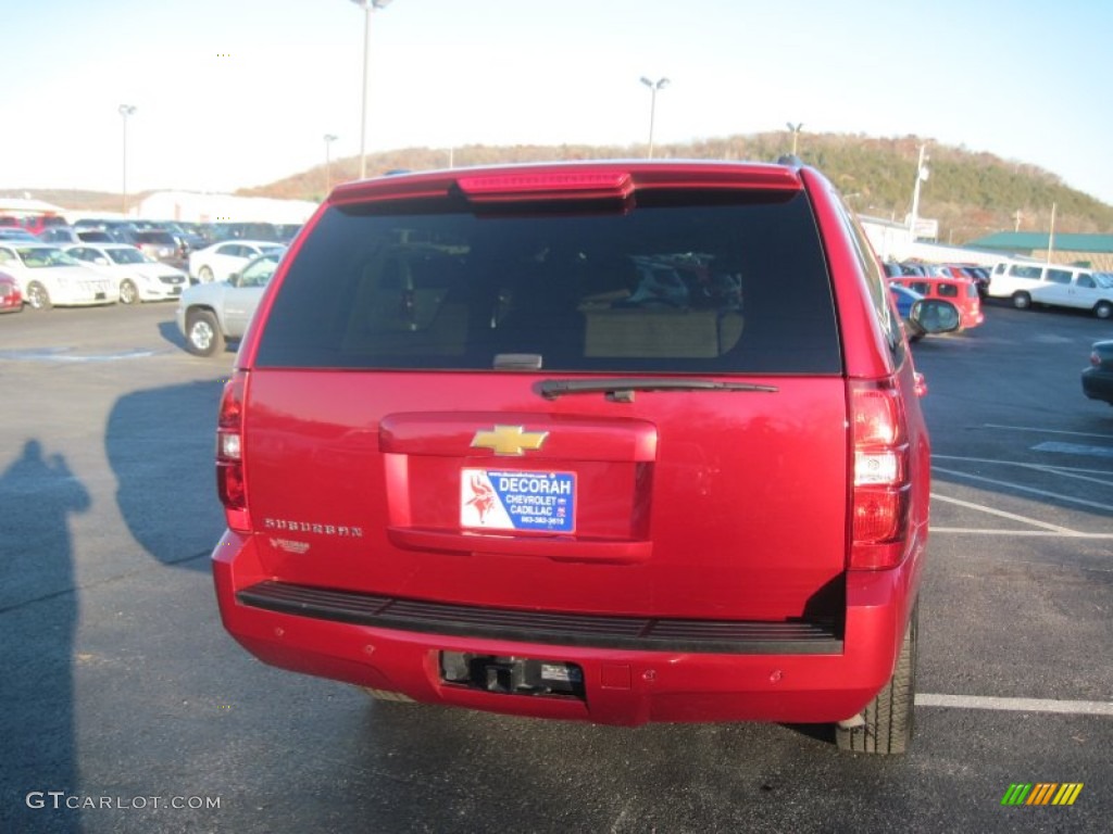 2013 Suburban LT 4x4 - Crystal Red Tintcoat / Light Cashmere/Dark Cashmere photo #4