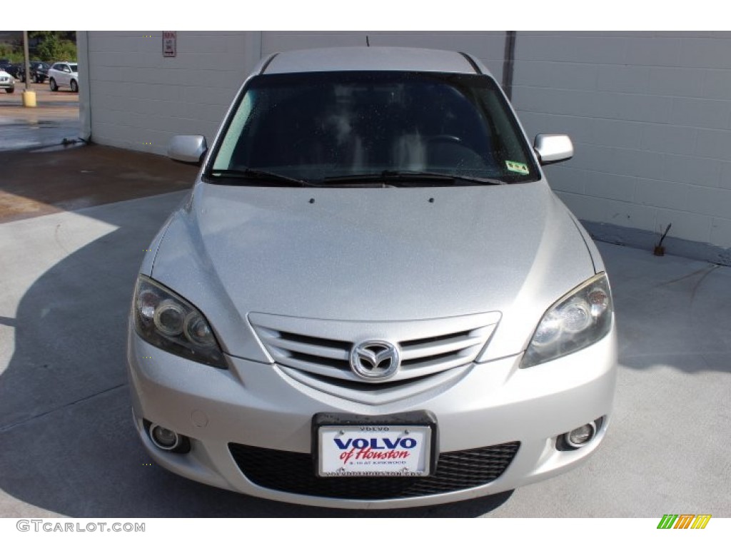 2004 MAZDA3 s Hatchback - Sunlight Silver Mica / Black/Red photo #2