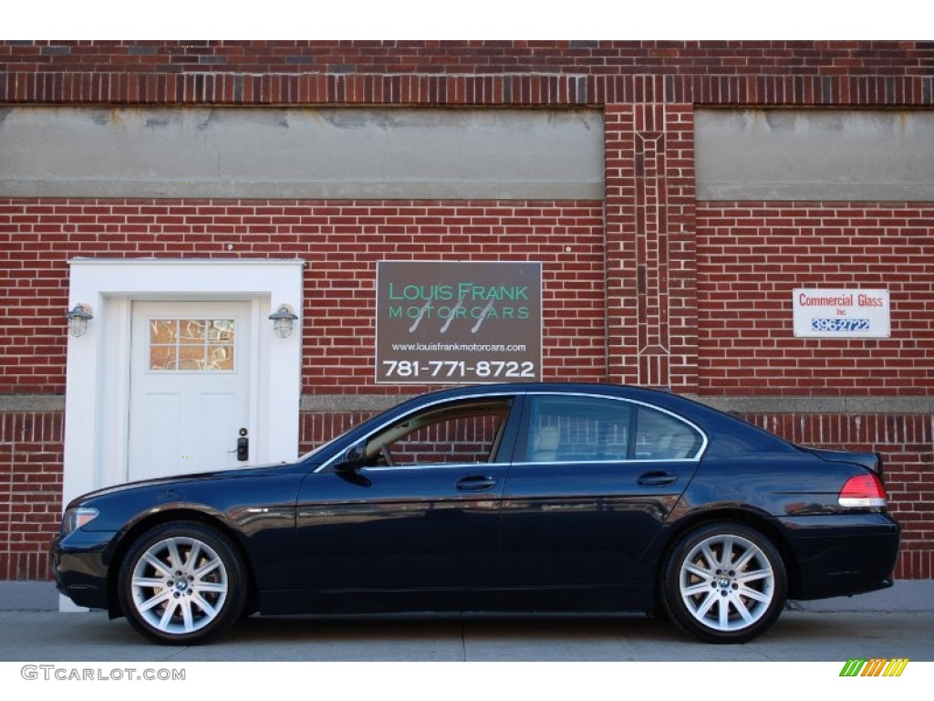 2003 7 Series 745i Sedan - Orient Blue Metallic / Dark Beige/Beige III photo #2