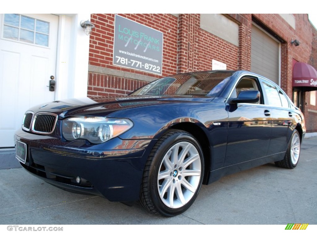 2003 7 Series 745i Sedan - Orient Blue Metallic / Dark Beige/Beige III photo #4