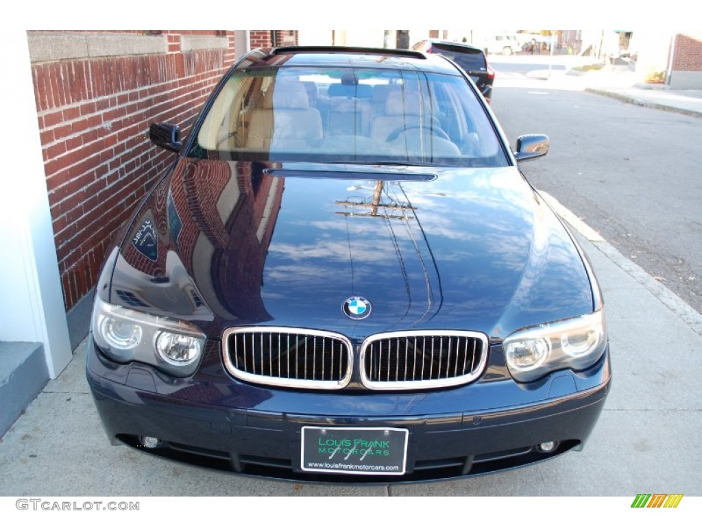 2003 7 Series 745i Sedan - Orient Blue Metallic / Dark Beige/Beige III photo #18