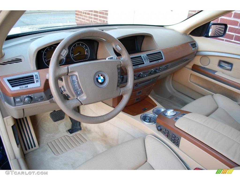 2003 7 Series 745i Sedan - Orient Blue Metallic / Dark Beige/Beige III photo #27