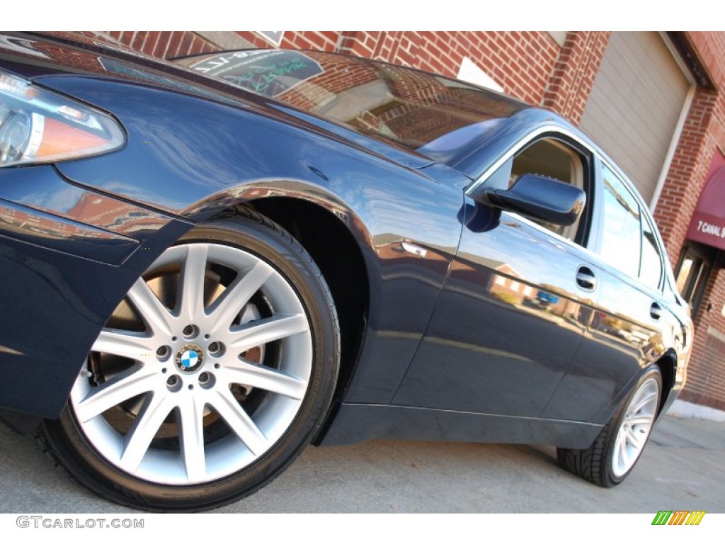 2003 7 Series 745i Sedan - Orient Blue Metallic / Dark Beige/Beige III photo #30