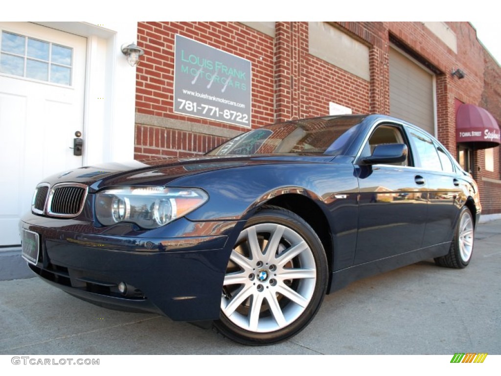2003 7 Series 745i Sedan - Orient Blue Metallic / Dark Beige/Beige III photo #31
