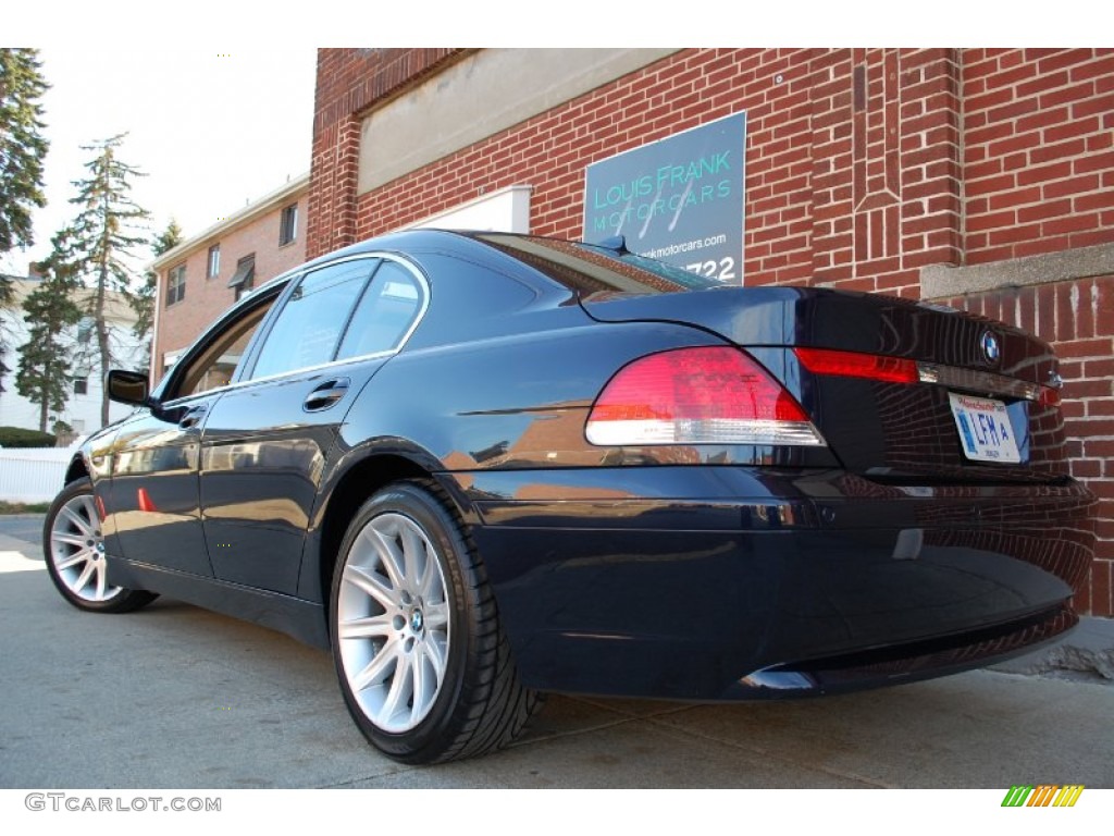 2003 7 Series 745i Sedan - Orient Blue Metallic / Dark Beige/Beige III photo #33