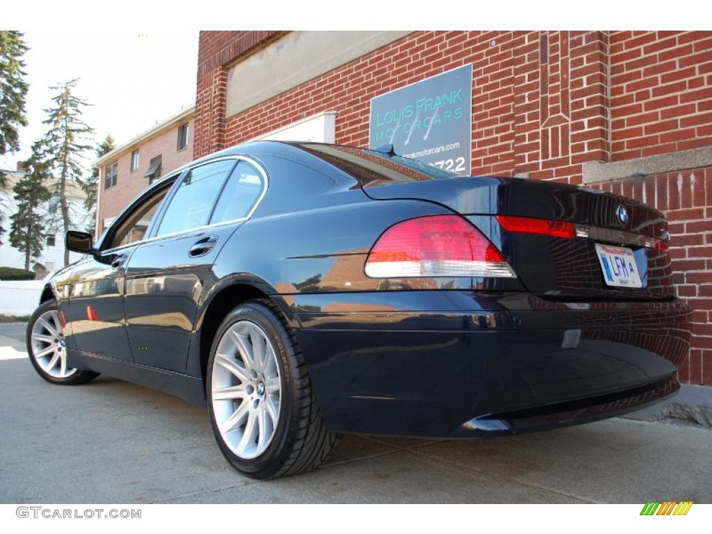 2003 7 Series 745i Sedan - Orient Blue Metallic / Dark Beige/Beige III photo #34