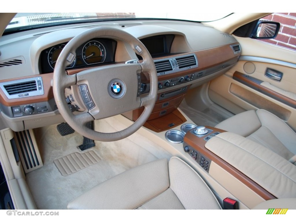 2003 7 Series 745i Sedan - Orient Blue Metallic / Dark Beige/Beige III photo #37