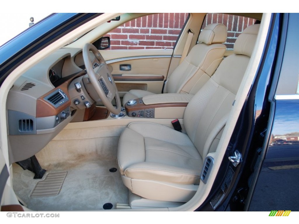 2003 7 Series 745i Sedan - Orient Blue Metallic / Dark Beige/Beige III photo #38