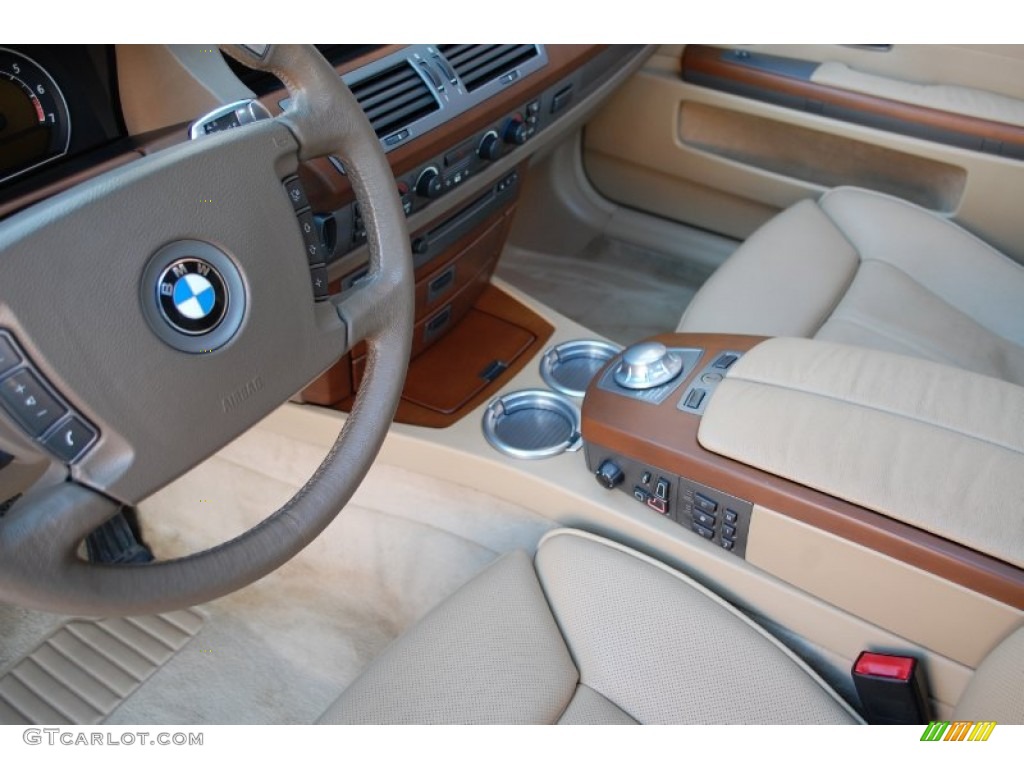2003 7 Series 745i Sedan - Orient Blue Metallic / Dark Beige/Beige III photo #42
