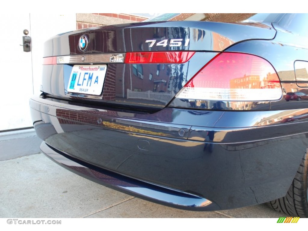2003 7 Series 745i Sedan - Orient Blue Metallic / Dark Beige/Beige III photo #103