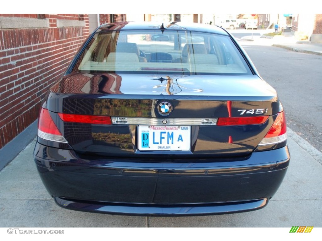 2003 7 Series 745i Sedan - Orient Blue Metallic / Dark Beige/Beige III photo #105