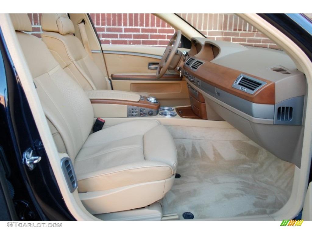 2003 7 Series 745i Sedan - Orient Blue Metallic / Dark Beige/Beige III photo #114