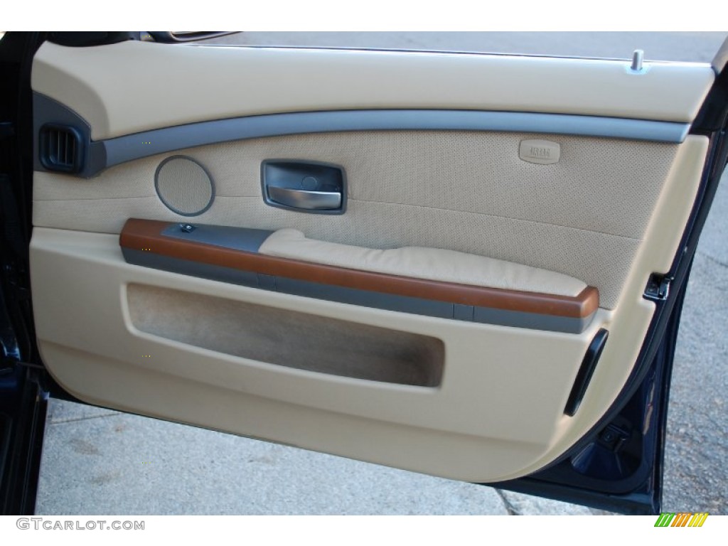 2003 7 Series 745i Sedan - Orient Blue Metallic / Dark Beige/Beige III photo #118
