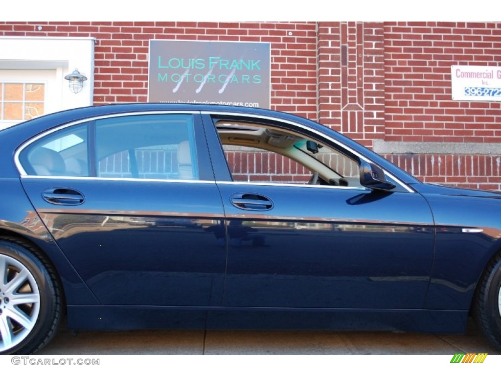 2003 7 Series 745i Sedan - Orient Blue Metallic / Dark Beige/Beige III photo #127