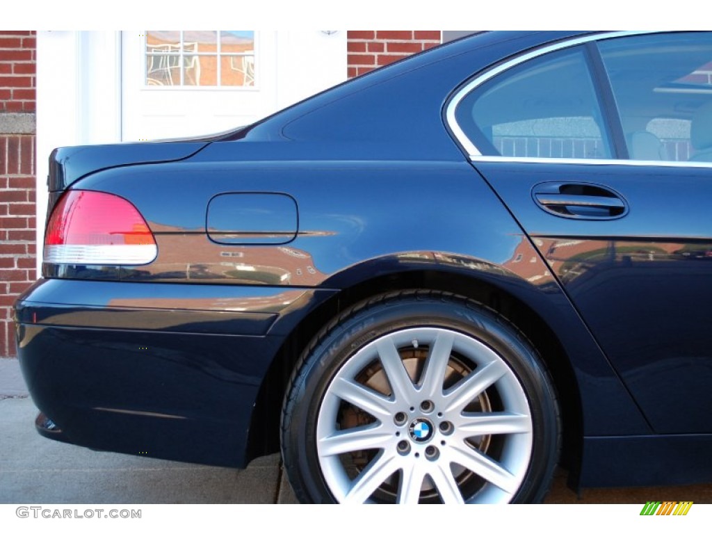 2003 7 Series 745i Sedan - Orient Blue Metallic / Dark Beige/Beige III photo #128