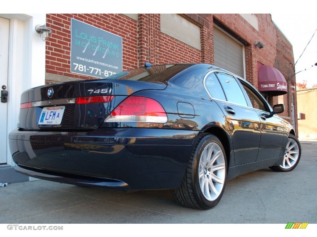 2003 7 Series 745i Sedan - Orient Blue Metallic / Dark Beige/Beige III photo #132