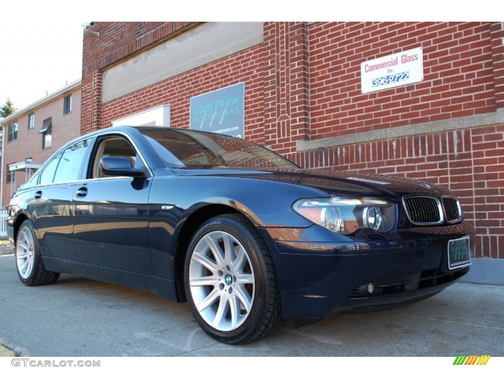 2003 7 Series 745i Sedan - Orient Blue Metallic / Dark Beige/Beige III photo #137