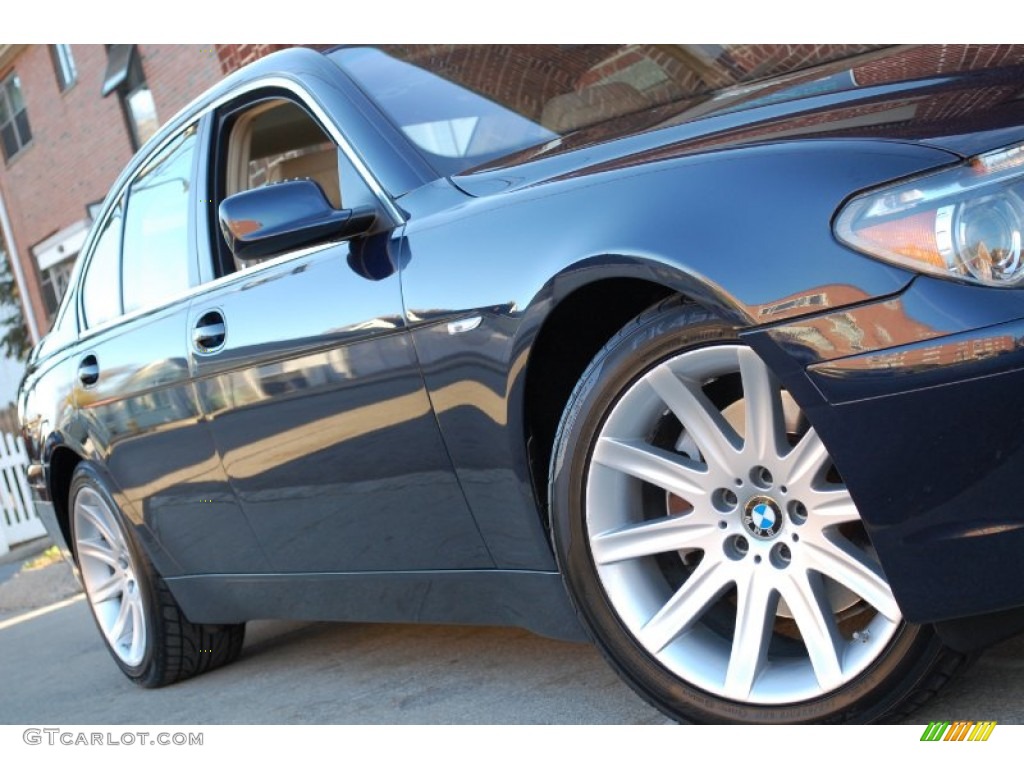 2003 7 Series 745i Sedan - Orient Blue Metallic / Dark Beige/Beige III photo #141