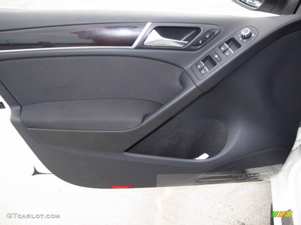 2014 Volkswagen GTI 4 Door Wolfsburg Edition Intelagos Plaid Cloth Door Panel Photo #87628363