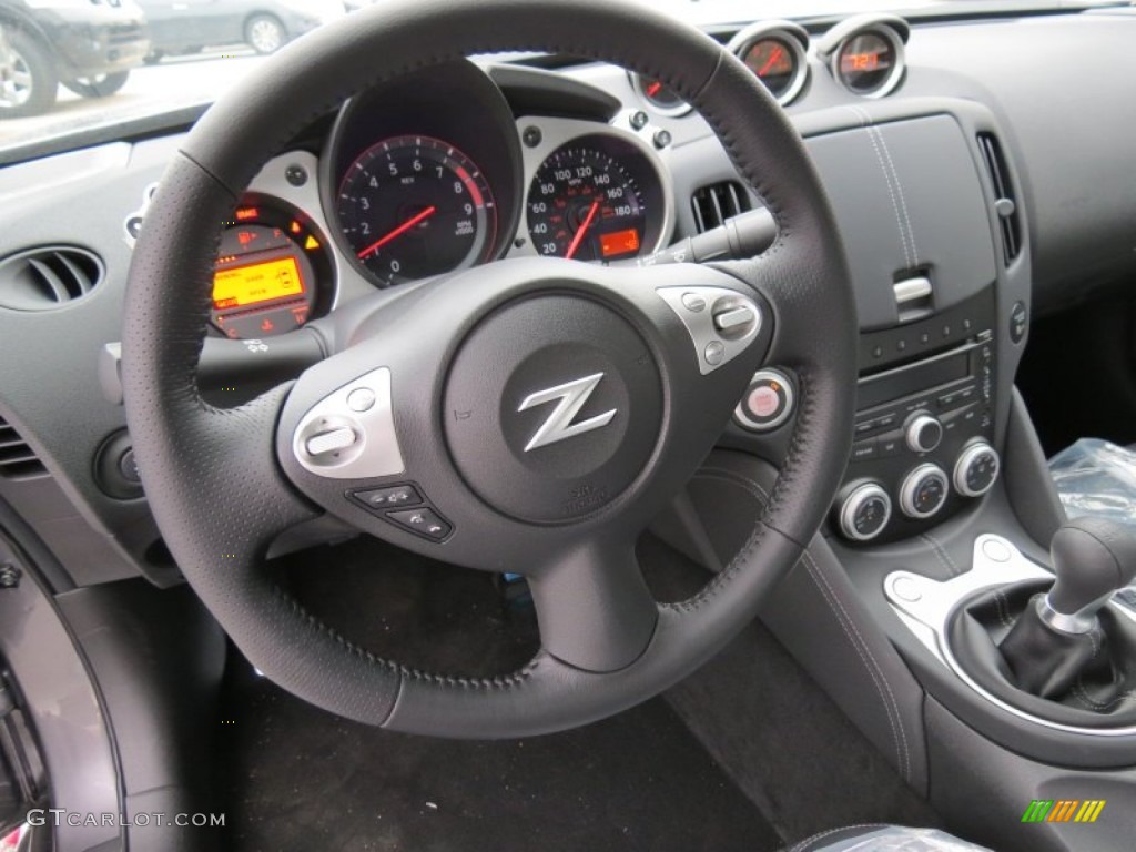 2014 Nissan 370Z Touring Coupe Black Steering Wheel Photo #87629593