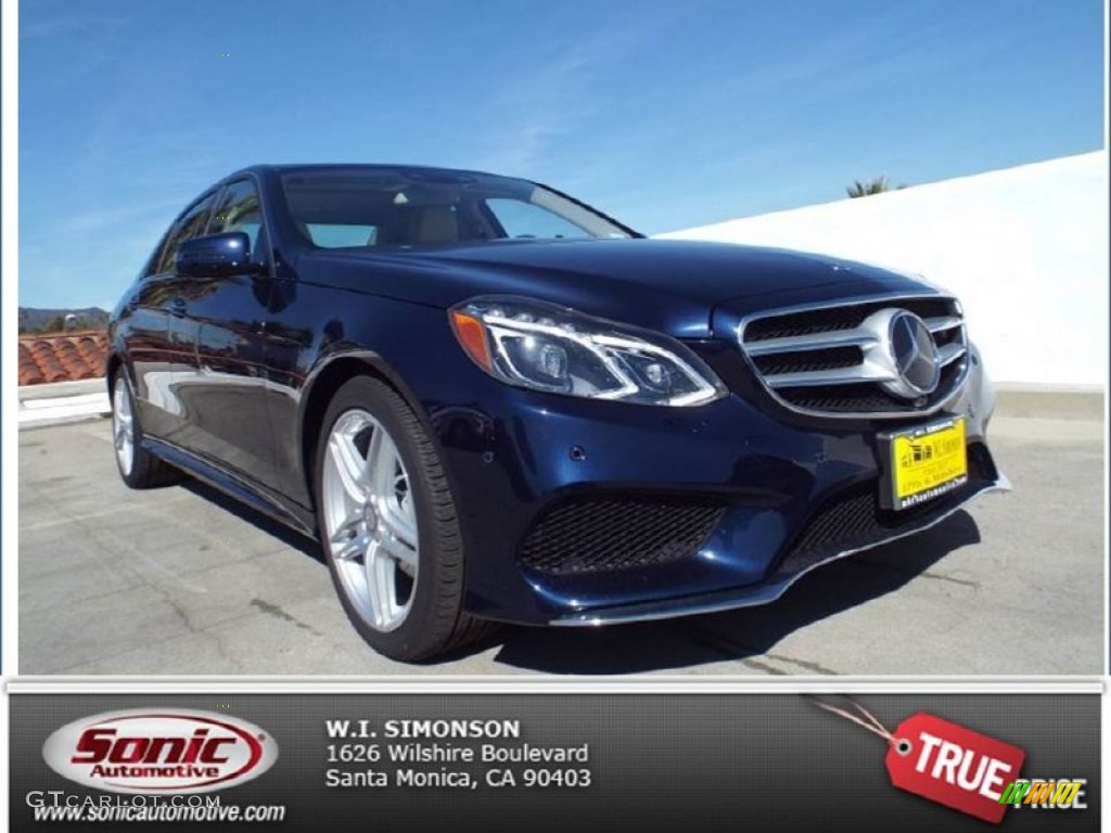 2014 E 350 Sport Sedan - Lunar Blue Metallic / Silk Beige/Espresso Brown photo #1