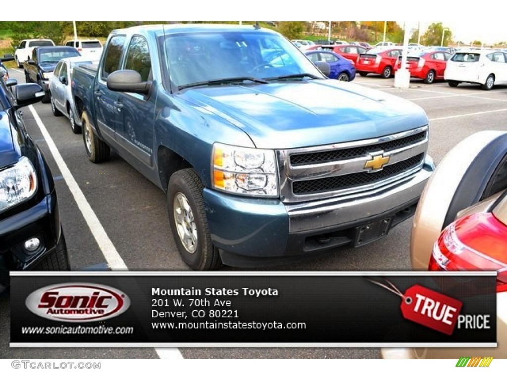 2008 Silverado 1500 LT Crew Cab 4x4 - Blue Granite Metallic / Ebony photo #1