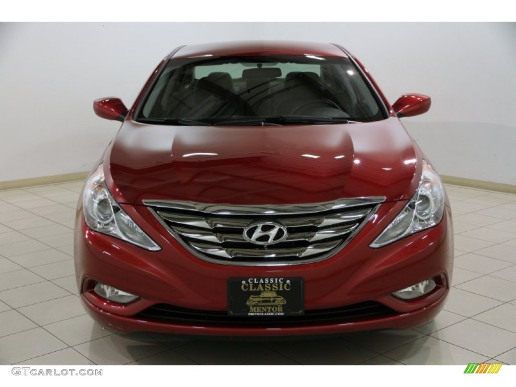 2011 Sonata SE 2.0T - Venetian Red / Black photo #2