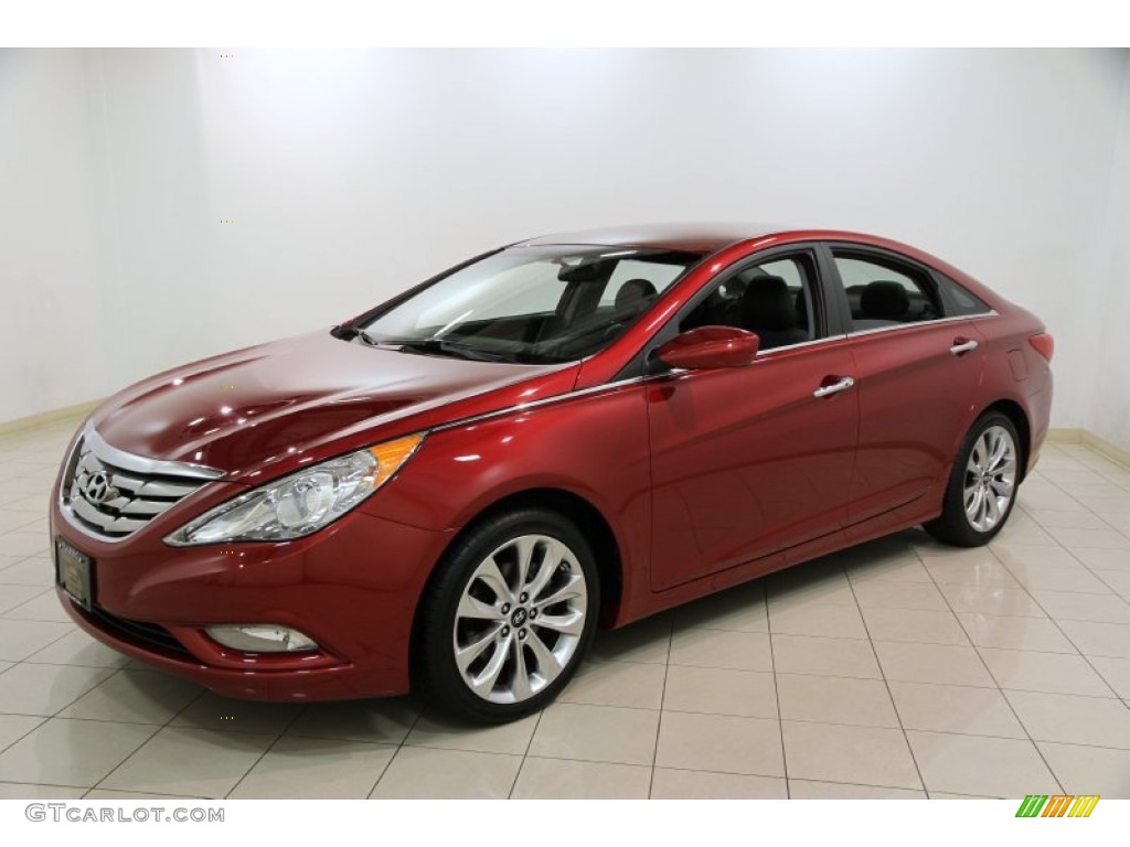 2011 Sonata SE 2.0T - Venetian Red / Black photo #3