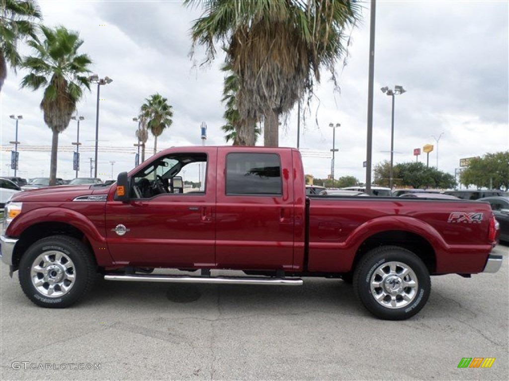 Ruby Red Metallic 2014 Ford F250 Super Duty Lariat Crew Cab 4x4 Exterior Photo #87647053