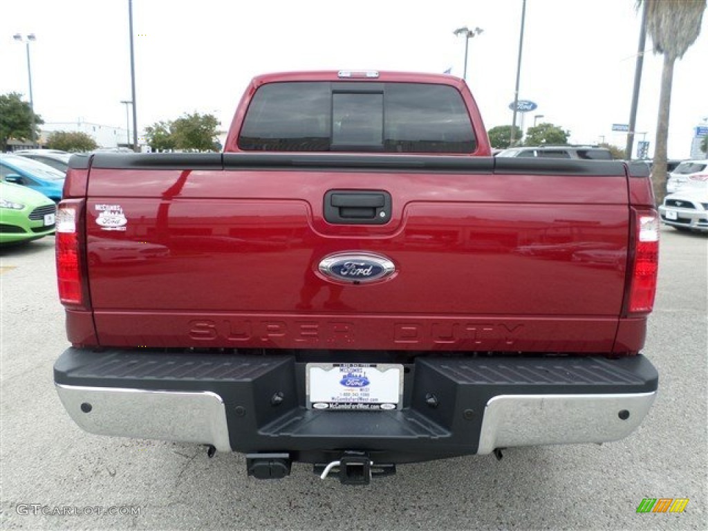 2014 F250 Super Duty Lariat Crew Cab 4x4 - Ruby Red Metallic / Black photo #3