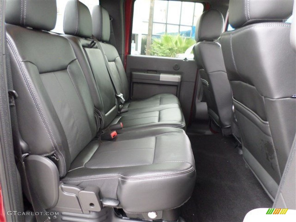 Black Interior 2014 Ford F250 Super Duty Lariat Crew Cab 4x4 Photo #87647275