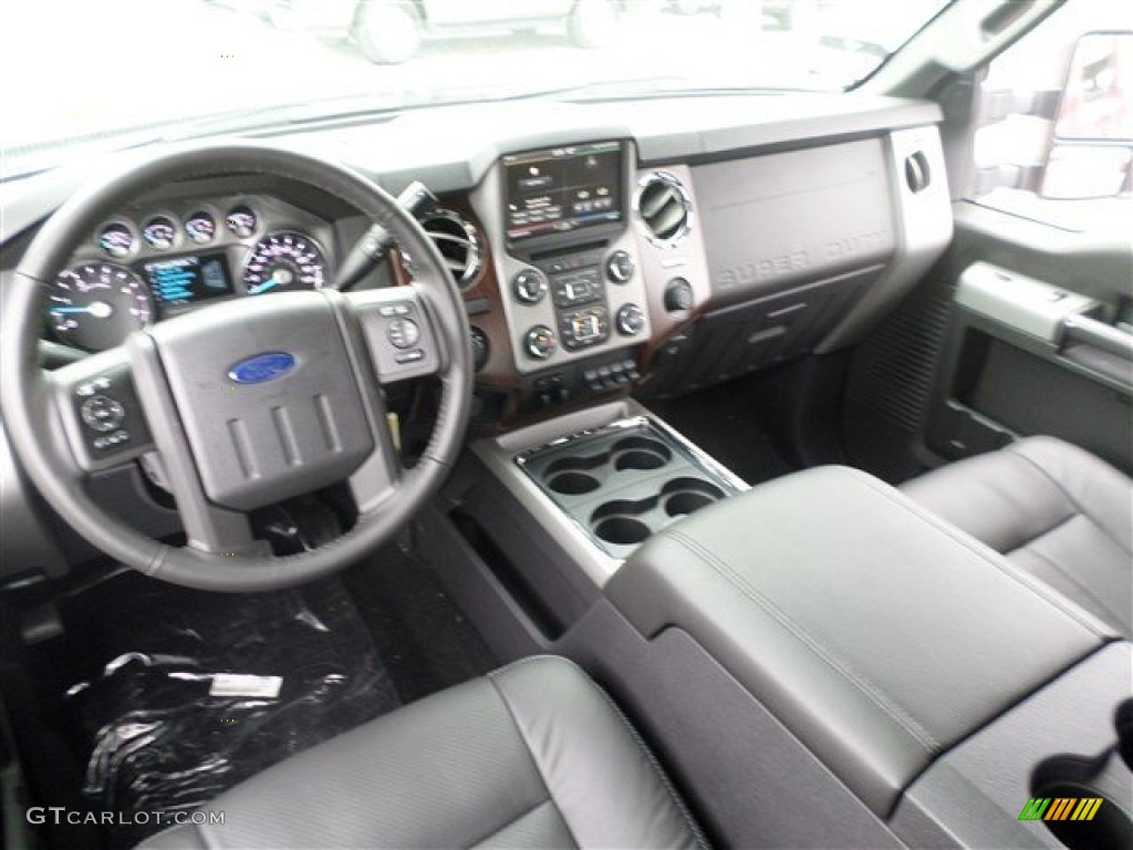 Black Interior 2014 Ford F250 Super Duty Lariat Crew Cab 4x4 Photo #87647293