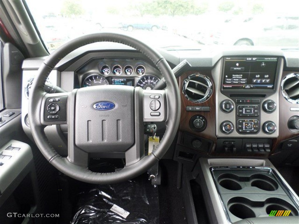 2014 Ford F250 Super Duty Lariat Crew Cab 4x4 Black Dashboard Photo #87647311
