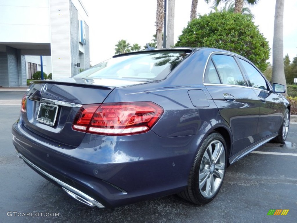 2014 E 350 Sport Sedan - Indigo Blue Metallic / Silk Beige/Espresso Brown photo #3