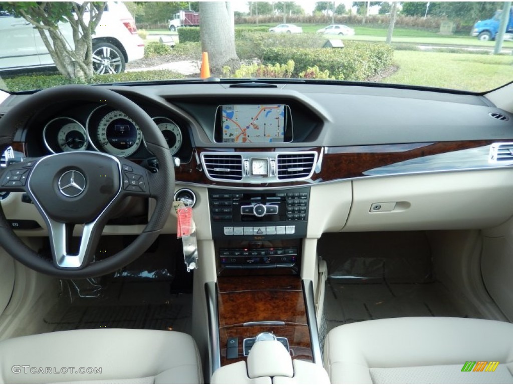 2014 Mercedes-Benz E 350 Sport Sedan Silk Beige/Espresso Brown Dashboard Photo #87647827