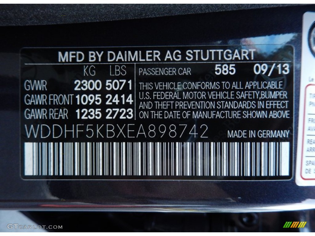 2014 E Color Code 585 for Indigo Blue Metallic Photo #87647878