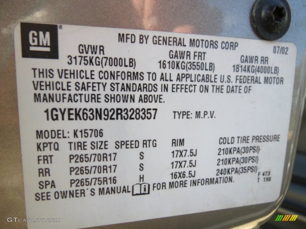 2002 Escalade AWD - Silver Sand / Shale photo #17