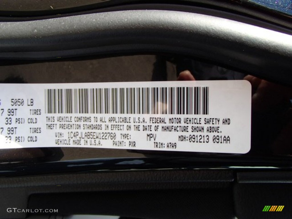 2014 Cherokee Color Code PXR for Brilliant Black Crystal Pearl Photo #87653149